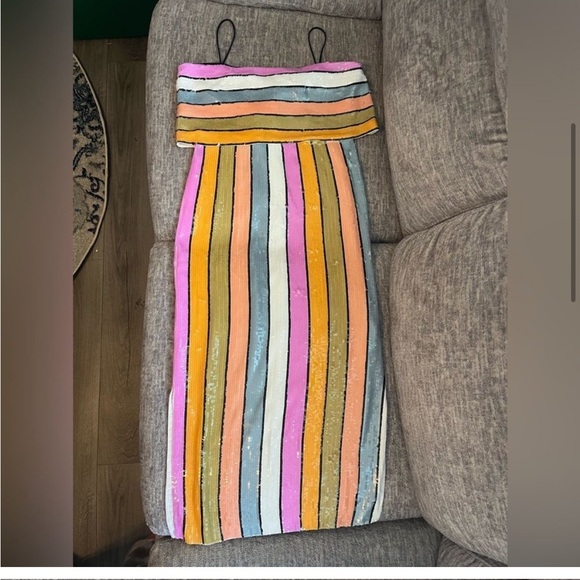 Veronica Beard Ivanna Striped Sequin Midi-Dress Size 0 - Picture 5 of 10